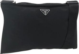 Prada Pre-owned Cross Body Bags, female, Black, Size: ONE SIZE Pre-owned Vintage Nylon Shoulder Bag