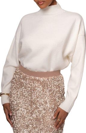 JLUXLABEL Turtleneck Sweater in Ivory at Nordstrom, Size Small