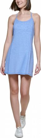 Calvin Klein Exercise Tank Mini Dress In Blue