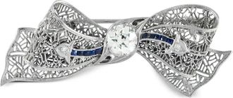 Luxury Bazaar Spilla in platino con diamanti e zaffiro - Argento