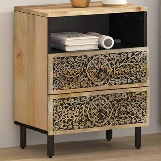 vidaXL Mesita De Noche Madera Maciza De Mango 50x33x60 Cm Vidaxl