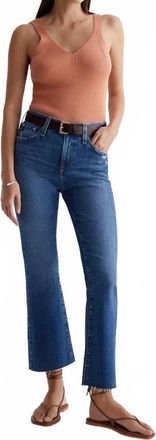 AG - Adriano Goldschmied Farrah Boot Crop Denim Jeans In Alibi Destructed Wash