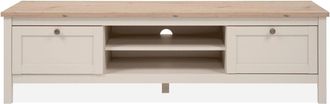 Calicosy Mueble de tv, 2 cajones, 2 huecos efecto cachemira y roble a160 cm