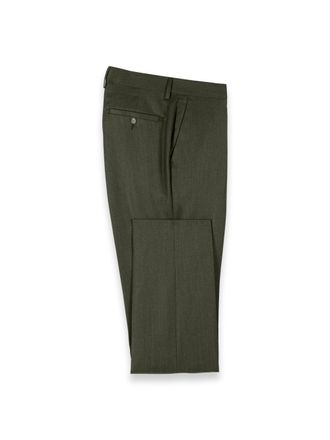 Paul Fredrick Wool Flannel Solid Flat Front Pants