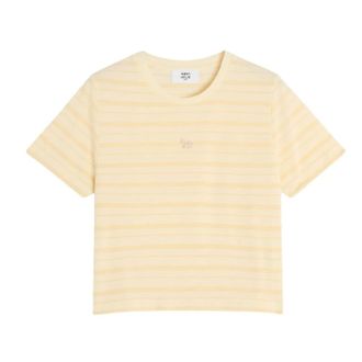 Maison Kitsun&eacute; Striped Baby Tee-Shirt - female - Maison Kitsun&eacute; - T-Shirts - Beige - M - Tops