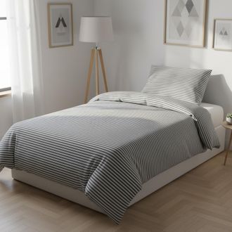 KASANOVA Parure copripiumino singolo righe grigio Young