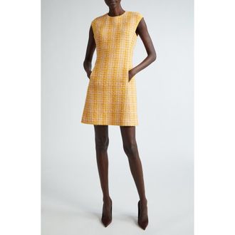 St. John Italian Slubbed Tweed Knit A-Line Dress in Sodm Sonora/dune Multi at Nordstrom, Size X-Large