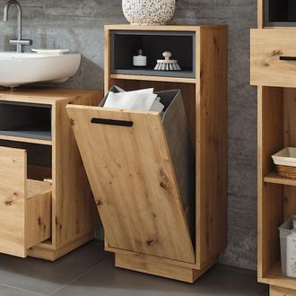 Vicco Armario De Ba&ntilde;o Beatrice, Roble Artesanal/antracita, 38 X 93 Cm Con Bolsillo Interior Extra&iacute;ble