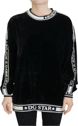 Dolce & Gabbana Trui met ronde hals - Dames - Sweatshirts - Zwart - XS - Hoodies & sweatvesten