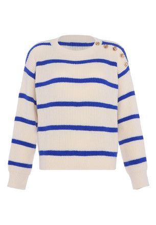 Faina Jumper Dames GEBROKEN WIT KONINGSBLAUW