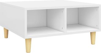 vidaXL Mesa De Centro Madera Contrachapada Blanco 60x60x30 Cm Vidaxl