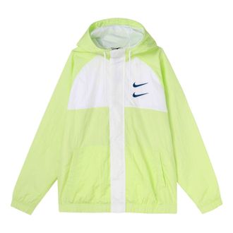 Nike Sportswear Swoosh Back Contrasting Colors Alphabet Logo Printing Hooded Jacket Green CJ4888-701