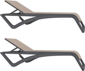 Resol Tumbonas Sky Club Resol Pl&aacute;stico Gris Beige (pack De 2)