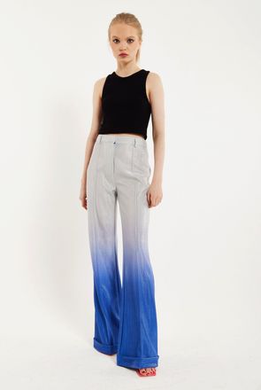House Of Holland Ombre Shimmer Trousers In Blue And Silver