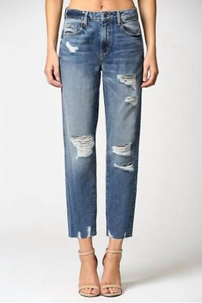 Hidden Jeans Tracey Distressed Straight Jean In Medium Wash