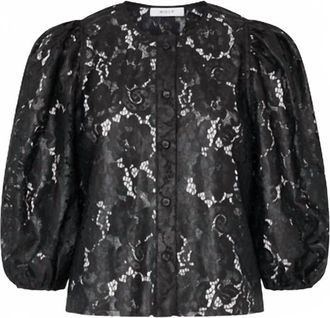 Milly Womens Nannie Textured Lace Top In Black