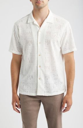 Tori Richard Tile Cabana Camp Shirt in Natural at Nordstrom, Size Xx-Large