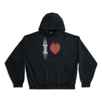 Balenciaga SS23 I love Balenciaga Hoodie Black 742603TOVH59034