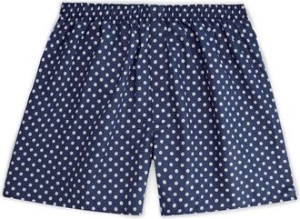 Oliver Brown Cotton Boxer Shorts, Polka Dot - Navy