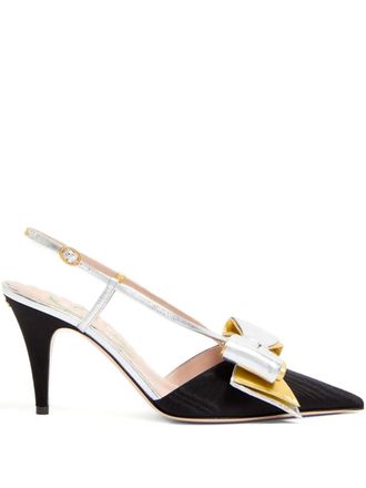 Valentino Garavani 85 mm Bowow slingback pumps - Zwart
