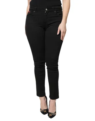 Dolce & Gabbana High-Waist Skinny Denim Jeans - Black