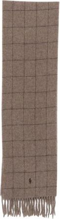 Polo Ralph Lauren Sjaal met franjes van wolmix - Heren - Wintersjaals - Bruin - ONE Size - Wol - Accessoires