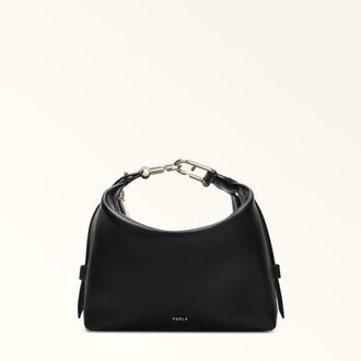 Furla Tonie Shoulder Bag M Nero Black Ares Soft Textured Leather Woman