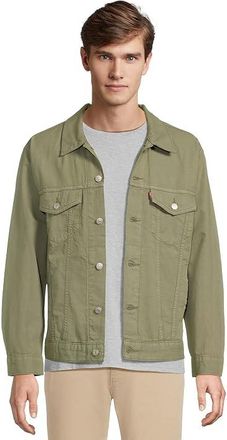 Levi's Relaxed Fit Trucker Mens Jacket Deep Lichen Green : SM, Cotton/Linen