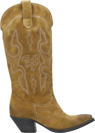 Aniye By Schoenen, Dames, Groen, 36 EU, Leer, Groene Faux Leren Texaanse Laarzen