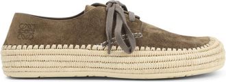 Loewe Taupe Suede Lace Up Shoes