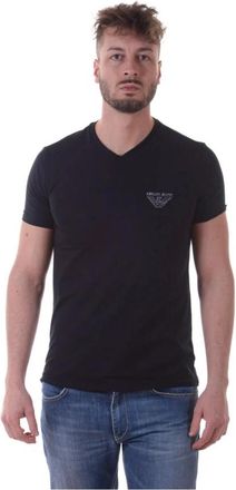 Armani Jeans Sweatshirts - Heren - T-shirts - Zwart - L - Katoen - Tops
