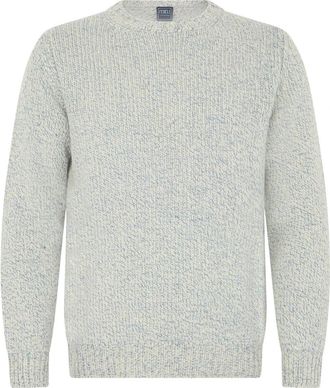 Fedeli Trui met ronde hals - Heren - Ronde hals truien - Beige - L - Wol - Truien & Vesten