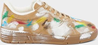 Moschino Men & apos;s Hand-Painted Suede Sneakers