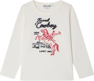BONPOINT french cowboy long-sleeve T-shirt - kids - Organic Cotton - 12 - White