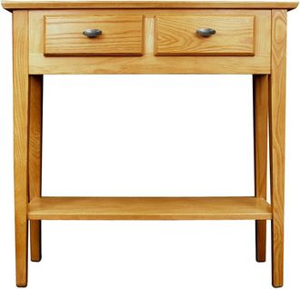 Leick Home Teegan Solid Wood Hall Entryway Console Table With Shelf