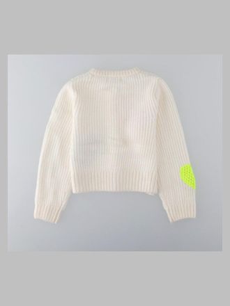 BILLIEBLUSH Colorful Heart Appliqu&eacute; Cardigan - Beige