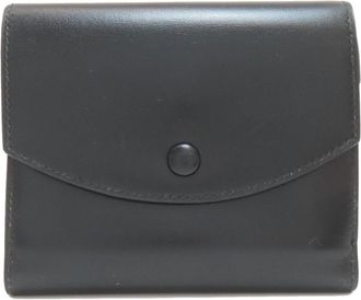 Herm&egrave;s Black Box Calf Leather Wallet (Bi-Fold) (Pre-Owned)