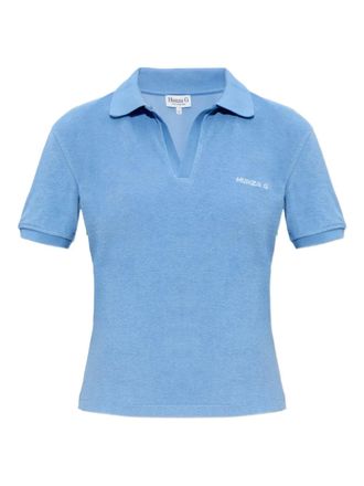 Hunza G embroidered-logo T-shirt - Blue