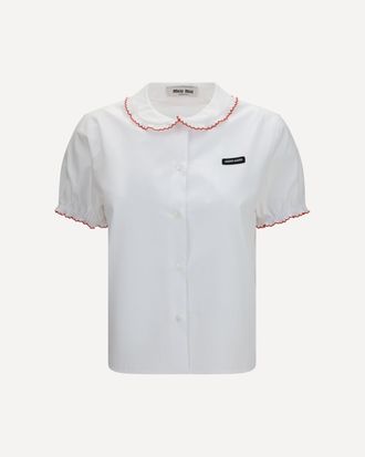 Miu Miu Embroidered poplin Shirt Female 40