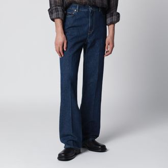 Our Legacy Jeans 70s Cut blu in misto cotone con pieghe