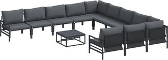 vidaXL Garden Sofa Set 12 pcs Anthracite Steel Vidaxl