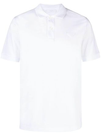 Prada triangle-logo cotton polo shirt - men - Cotton - 3XL - White