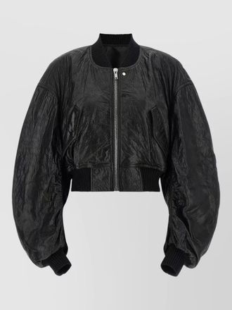 Rick Owens secchia cropped flight jacket textured finish