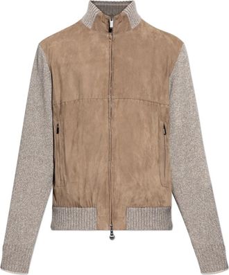Paul & Shark Su&egrave;de jas met wollen inzetstukken - Heren - Zomerjassen - Beige - XL - Wol - Jassen
