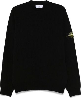 Stone Island Round-neck Knitwear, male, Black, Size: XL Round-neck Knitwear