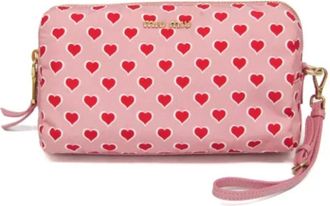 Miu Miu Pre-owned Nylon pouches - Dames - Vintage Clutch - Roze - ONE Size - Nylon - Vintage