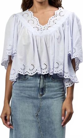 Dear John Denim Lania Short Sleeve Top In Skyway
