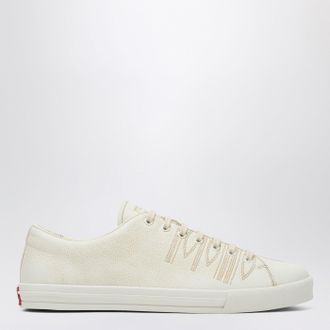 Prada Talc-coloured leather sneakers