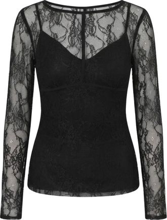 Rinascimento Blusa in pizzo con fodera a cuore - - Tops - Donna - Nero - XL
