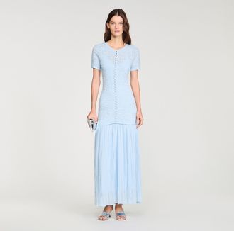 Sandro Beaded knit maxi dress